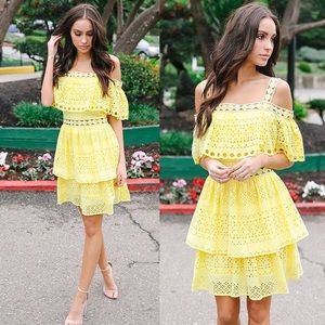 NWOT Vici Collection Lovebird Eyelet Tiered Dress